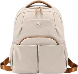 KEBEIXUAN Work Backpack Woman Teacher Backpack Computer Laptop Backpack Women College Waterproof with Laptop Compartment (Khaki)