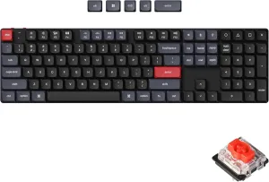 Keychron K5 Pro QMK/VIA Ultra-Slim Wireless Bluetooth/Wired USB Custom Mechanical Keyboard, 108-Key Programmable Macro RGB Backlight PBT Keycaps Low-Profile Gateron Red Switch for Mac Windows Linux