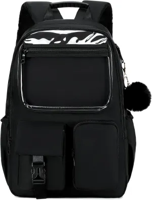 Kids Backpack for Girls Bookbag College Middle High School Bag for Student Black Plain Ita Bag