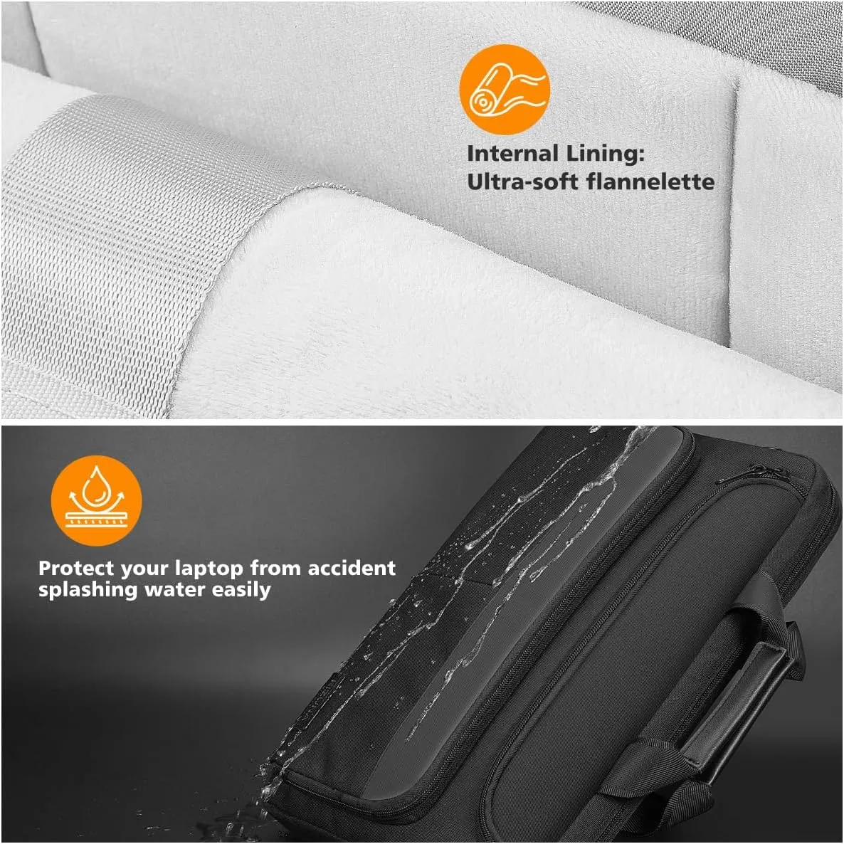 KIZUNA Laptop Bag Case 15.6 Inch Computer Shoulder Sleeve for MacBook Air 15 M2/MacBook Pro M1 M2 Max/16 Lenovo Legion Slim 5i Gen 8/16" IdeaPad Slim 5/Gaming 3i/HP Envy x360 15/Dell, Black