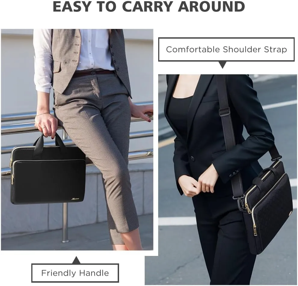 KIZUNA Laptop Sleeve Case 14 Inch Computer Shoulder Bag for 15" MacBook air M3 2024/Lenovo Flex 14/IdeaPad Flex 5/15.4 MacBook Pro/HP EliteBook 840 G5/Dell Latitude/14 Lenovo IdeaPad 3i Gen 6
