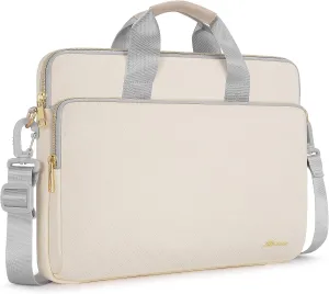 KIZUNA Laptop Sleeve Case 14 Inch Computer Shoulder Bag for 15" MacBook air M3 M2/Lenovo IdeaPad Slim 3i/IdeaPad Flex 5/15.4 MacBook Pro/14 Yoga Slim Pro X/14.4" Surface Laptop Studio 2/HP/Dell,Beige