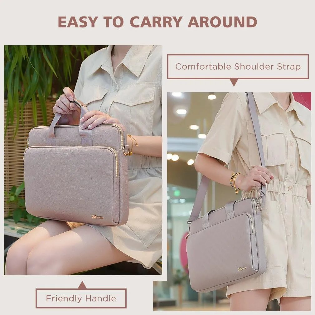 KIZUNA Laptop Sleeve Case 14 Inch Computer Shoulder Bag for 15" MacBook air M3 M2/Lenovo IdeaPad Slim 3i/IdeaPad Flex 5/15.4 MacBook Pro/14 Yoga Slim Pro X/14.4" Surface Laptop Studio 2/HP/Dell,Khaki