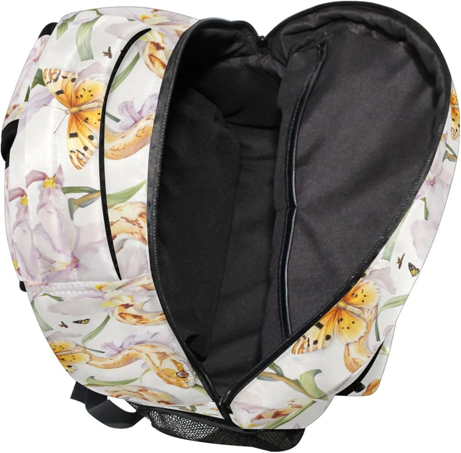KLL Cute Backpack for Teenager Waterproof Carry On Backpacks with Chest Strap for College Work Aesthetic Corn Snake Reptile White