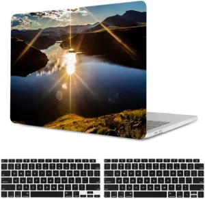 KSK KAISHEK Case Compatible for MacBook Air 13 inch Retina Display 2018 2019 2020 Release A2337 m1 A2179 A1932, Plastic Protective Case & Keyboard Cover & Webcam Cover, Mountain Scenery