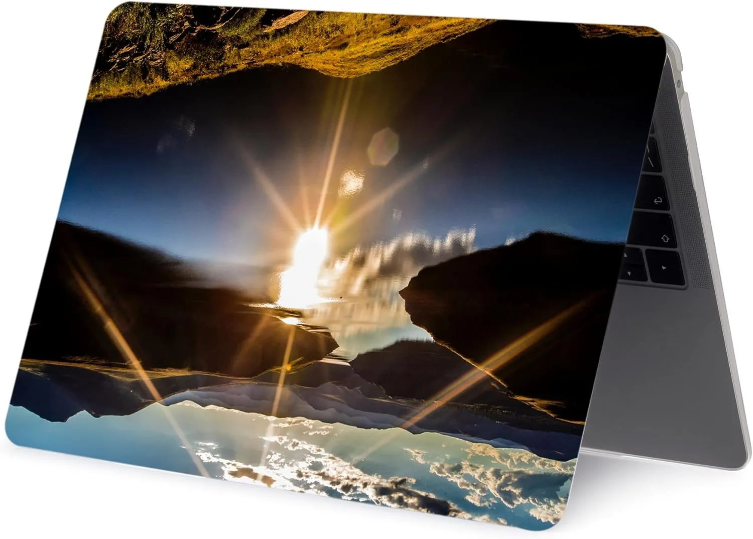 KSK KAISHEK Case Compatible for MacBook Air 13 inch Retina Display 2018 2019 2020 Release A2337 m1 A2179 A1932, Plastic Protective Case & Keyboard Cover & Webcam Cover, Mountain Scenery