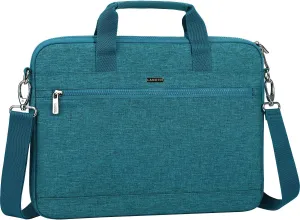 LANDICI 360° Protective Laptop Bag Case 14-15 Inch with Shoulder Strap & Handle, Waterproof Computer Sleeve Cover for MacBook Air/Pro 15, Chromebook 14, Slim Briefcase for Women, Lake Blue