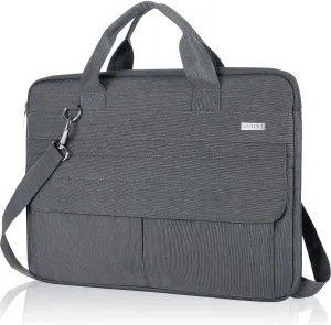 LANDICI Laptop Bag Carrying Case 15.6 Inch with Shoulder Strap, Slim Waterproof Computer Sleeve Cover Compatible with MacBook Pro 15/16, 15-16 Inch HP Acer Dell Lenovo ASUS Laptop, Grey