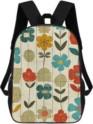 Laptop Backpack for Men Women Lightweight Travel Bag Mustard Yellow Vintage Casual Daypack 17 Inch Adjustable Shoulder Bag for Work