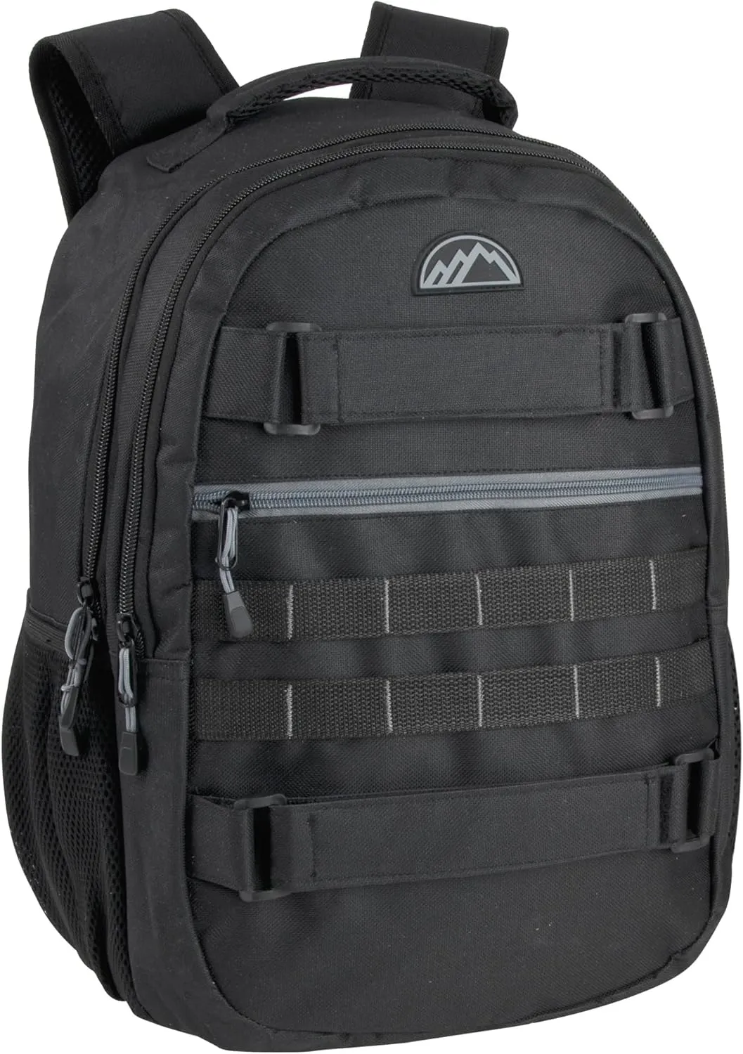 Laptop Backpack with Skateboard Straps, Heavy Duty 19 Inch Dual Compartment Tactical Backpack for College, Travel, Work (Black)