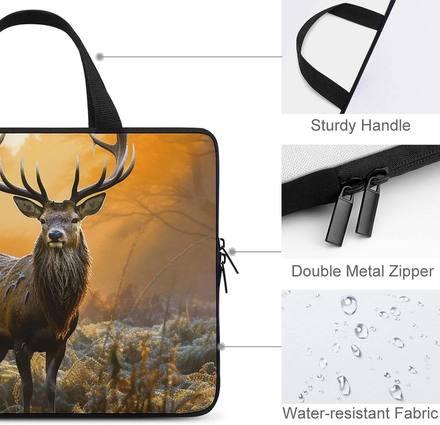 Laptop Bag for Women Computer Tote Bag Deer in The Grass Business Bag Briefcase Lightweight Handbag