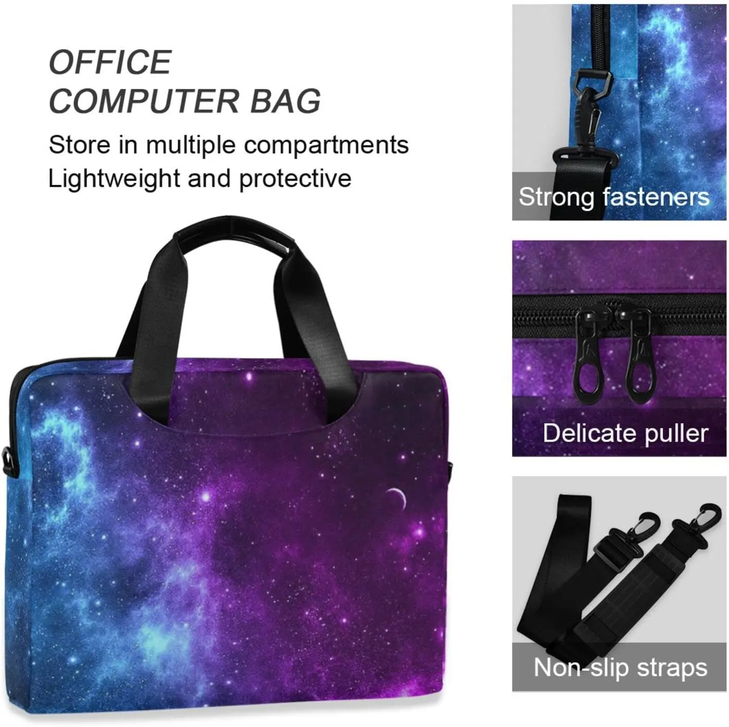 Laptop Case 15.6 inch, Galaxy Laptop Bag, Waterproof Computer Case for Women & Men