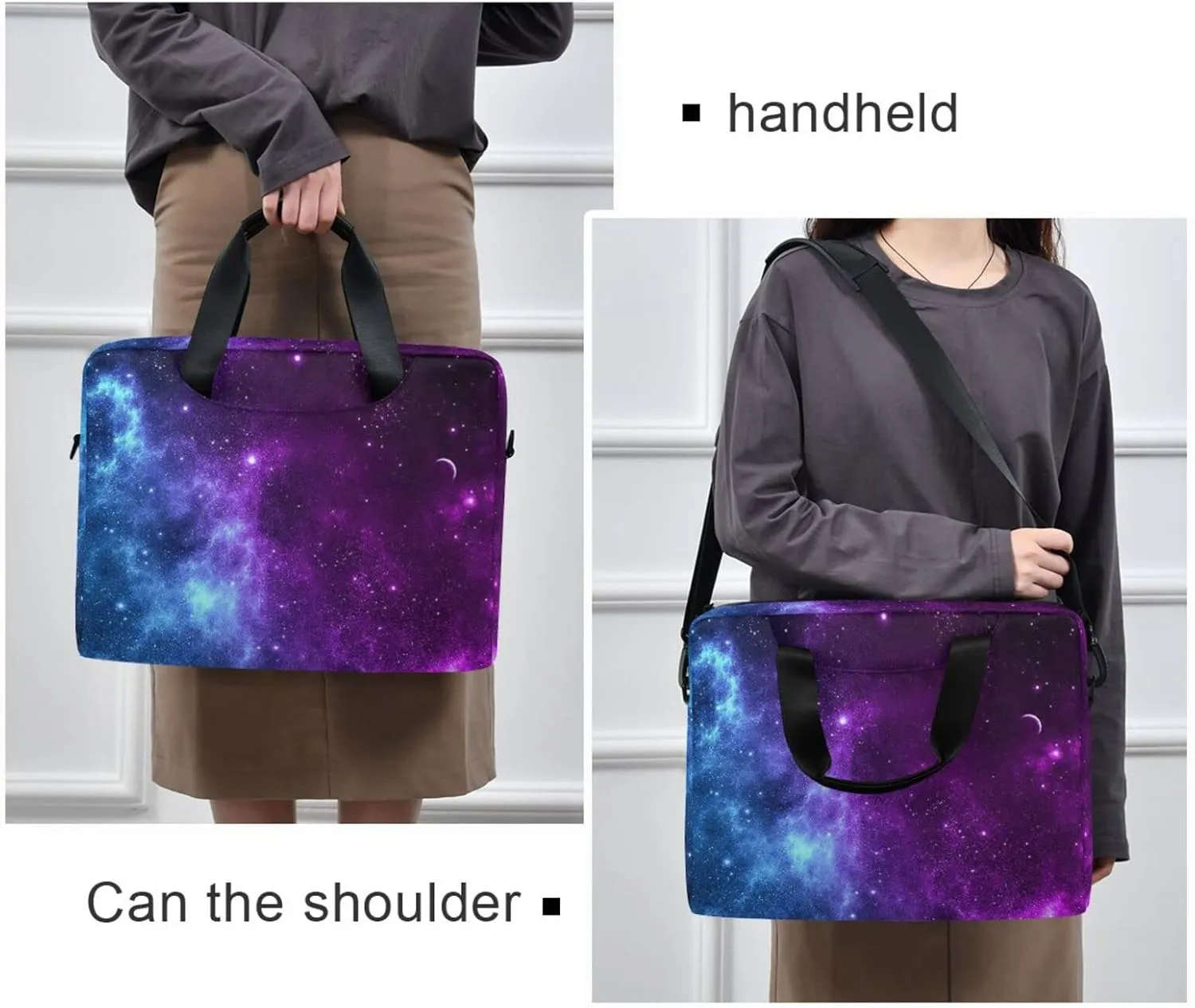 Laptop Case 15.6 inch, Galaxy Laptop Bag, Waterproof Computer Case for Women & Men