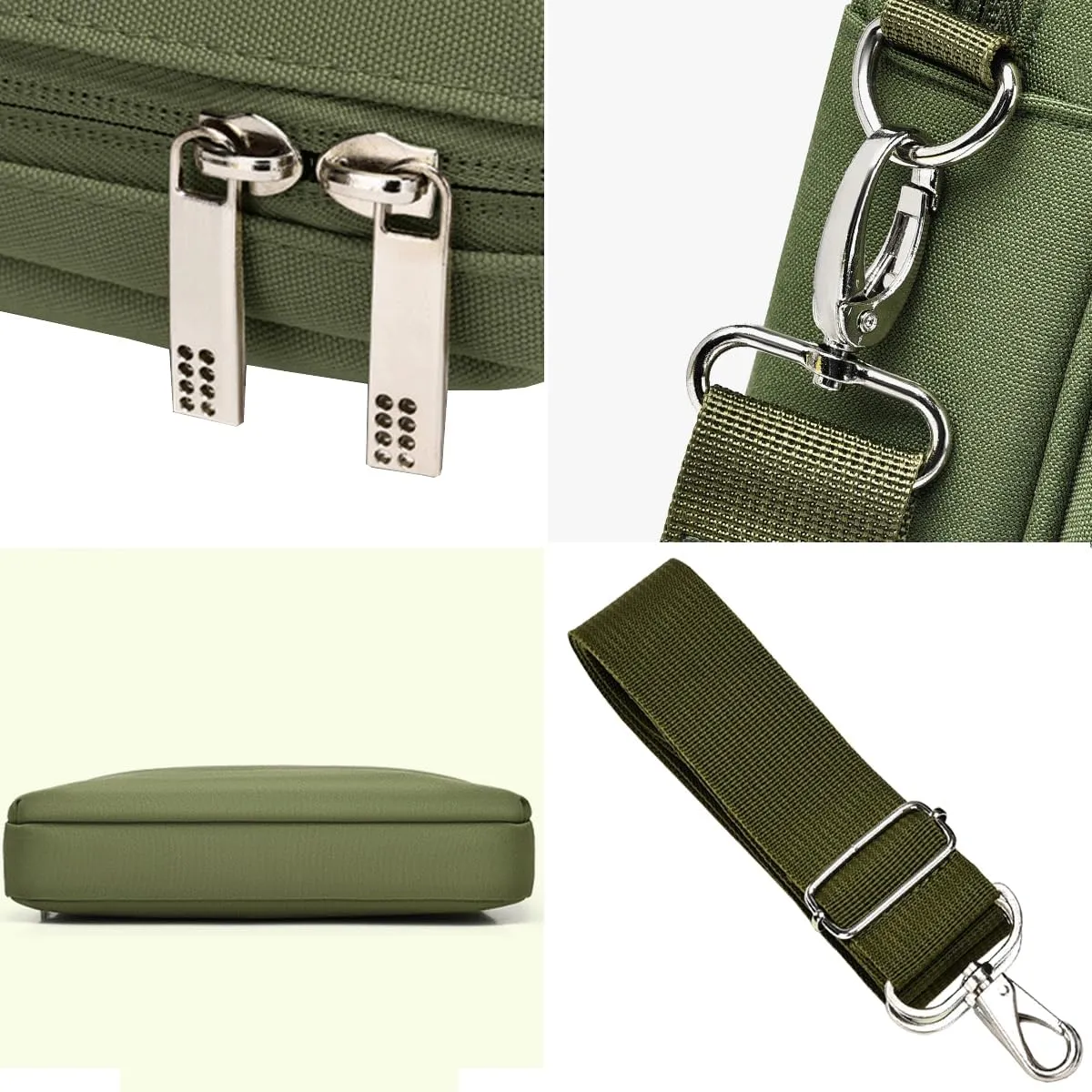 Laptop Case Sleeve 15.6 16 inch, Shockproof Protective Laptop Cover Briefcase Carrying Computer Bag Compatible with Lenovo 15.6-16 Inch Dell HP Acer LG ASUS Chromebook Notebook, Army Green