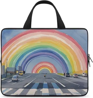 Laptop Case Sleeve Shockproof Computer Carrying Bag Decorate Rainbow Laptop Bag Tote Lightweight Notebook Case Cover Traveling Briefcase Handle Bags for Travel Business 15inch