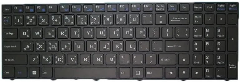 Laptop Keyboard for CLEVO PB70RD PB70RF PB71 PB71ED PB71ED-G PB71EF PB71EF-E PB71RC PB71RD PB71RF Bengali Bangla MU Black with Frame New