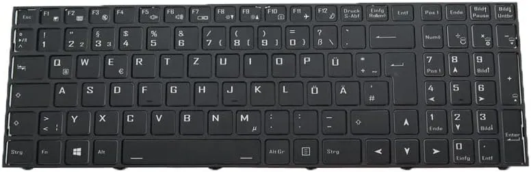Laptop No Backlit Keyboard for Axxiv Ferm 17F17 German GR Black with Black Frame New
