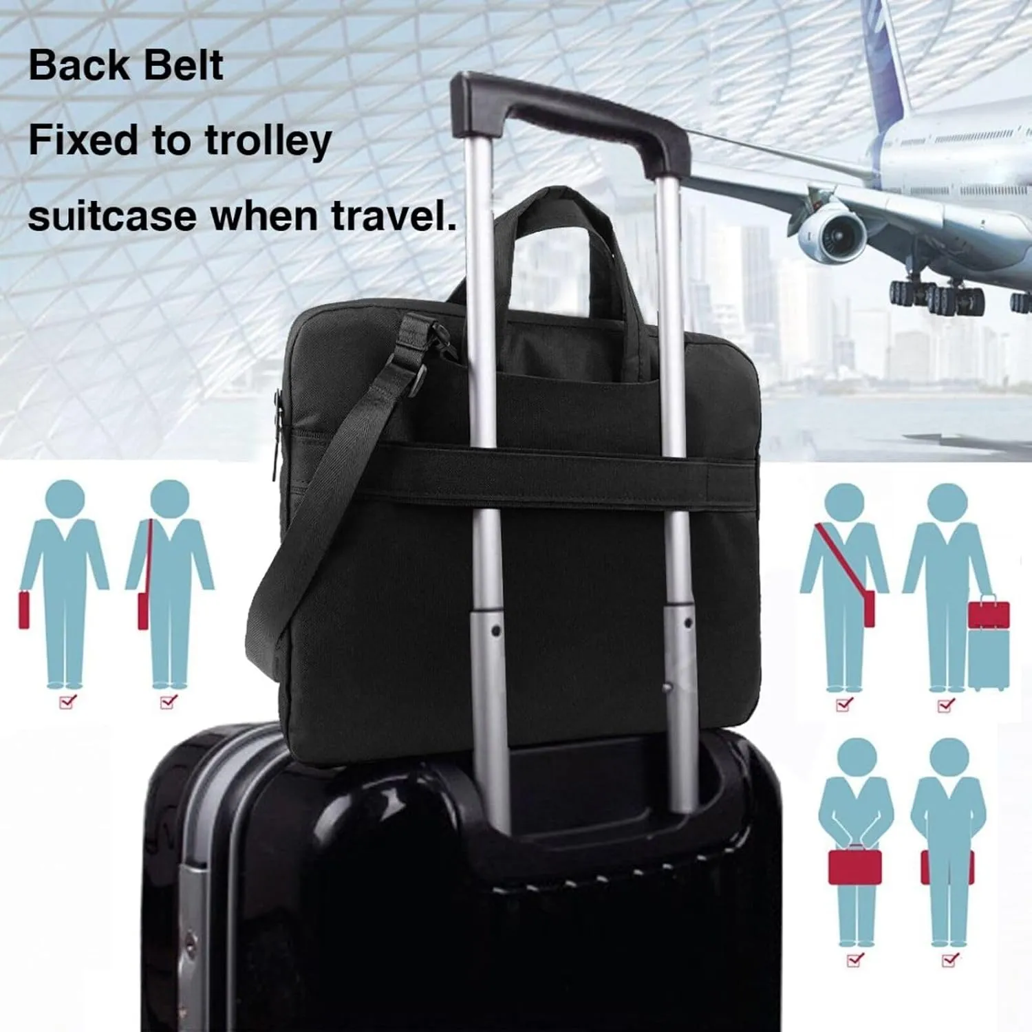 Laptop Sleeve Bag Shockproof Notebook Case Jet Engine Computer Carrying Case with Shoulder Strap