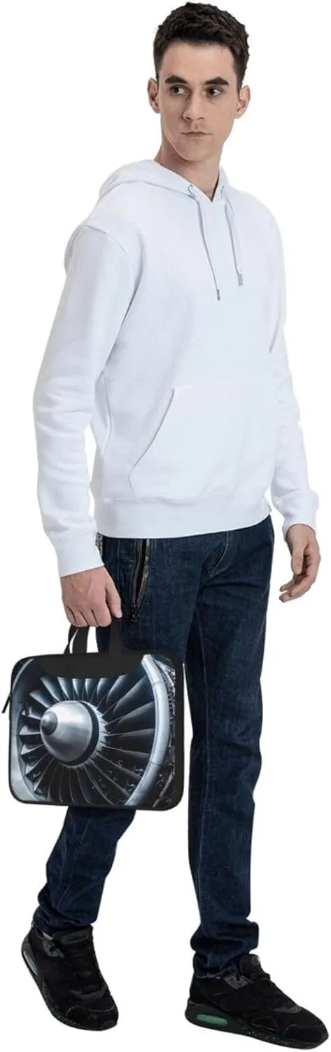 Laptop Sleeve Bag Shockproof Notebook Case Jet Engine Computer Carrying Case with Shoulder Strap