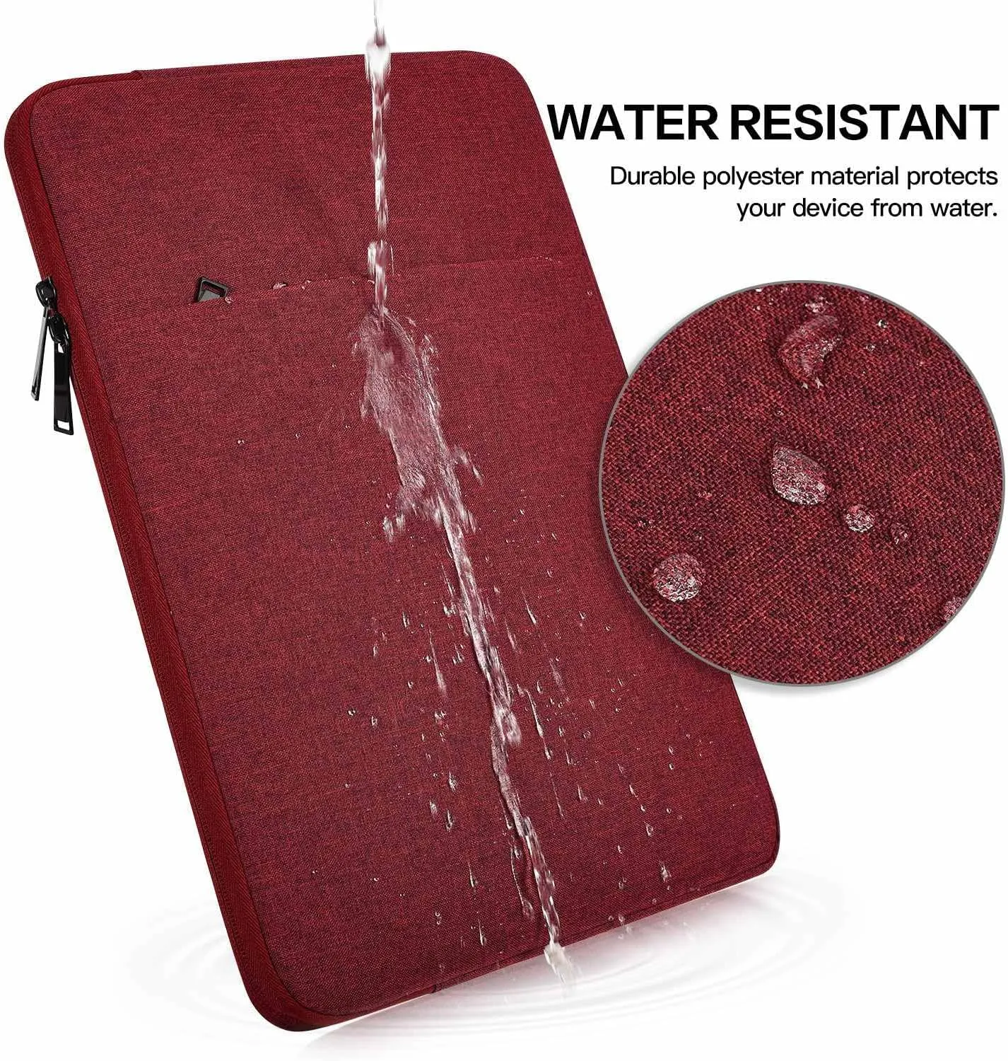 Laptop Sleeve Case 15.6 16.1 inch Computer Bag for HP Dell Lenovo Acer ASUS 15.6 16 inch Notebook, Water-Resistant Laptop Carrying Bag Cover Briefcase Handbag with Accessory Pocket -Wine Red