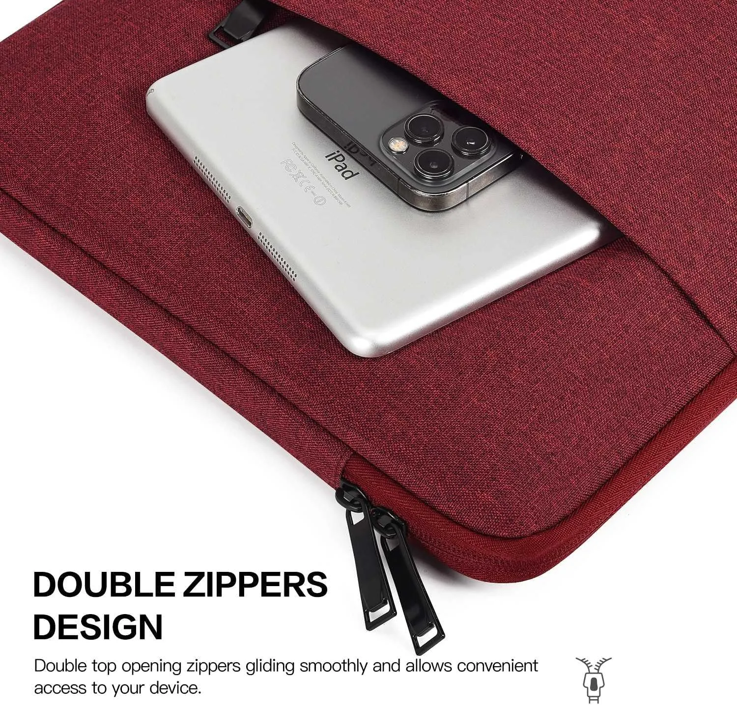Laptop Sleeve Case 15.6 16.1 inch Computer Bag for HP Dell Lenovo Acer ASUS 15.6 16 inch Notebook, Water-Resistant Laptop Carrying Bag Cover Briefcase Handbag with Accessory Pocket -Wine Red