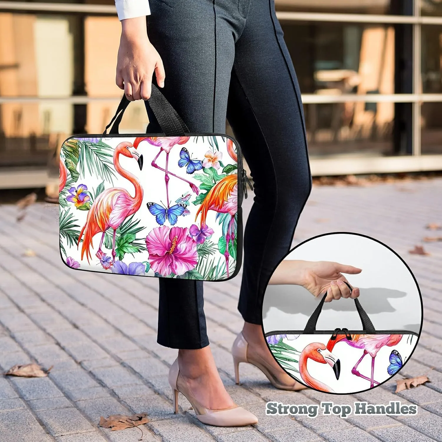 Laptop Sleeve Case Bag 13 inch, Tropical Crane Slim Carrying Case Durable Handbag Travel Laptop Bag for 13 inch MacBook Air M3/M2/Pro M2/ 13" iPad Pro/Air M4/M2 2024