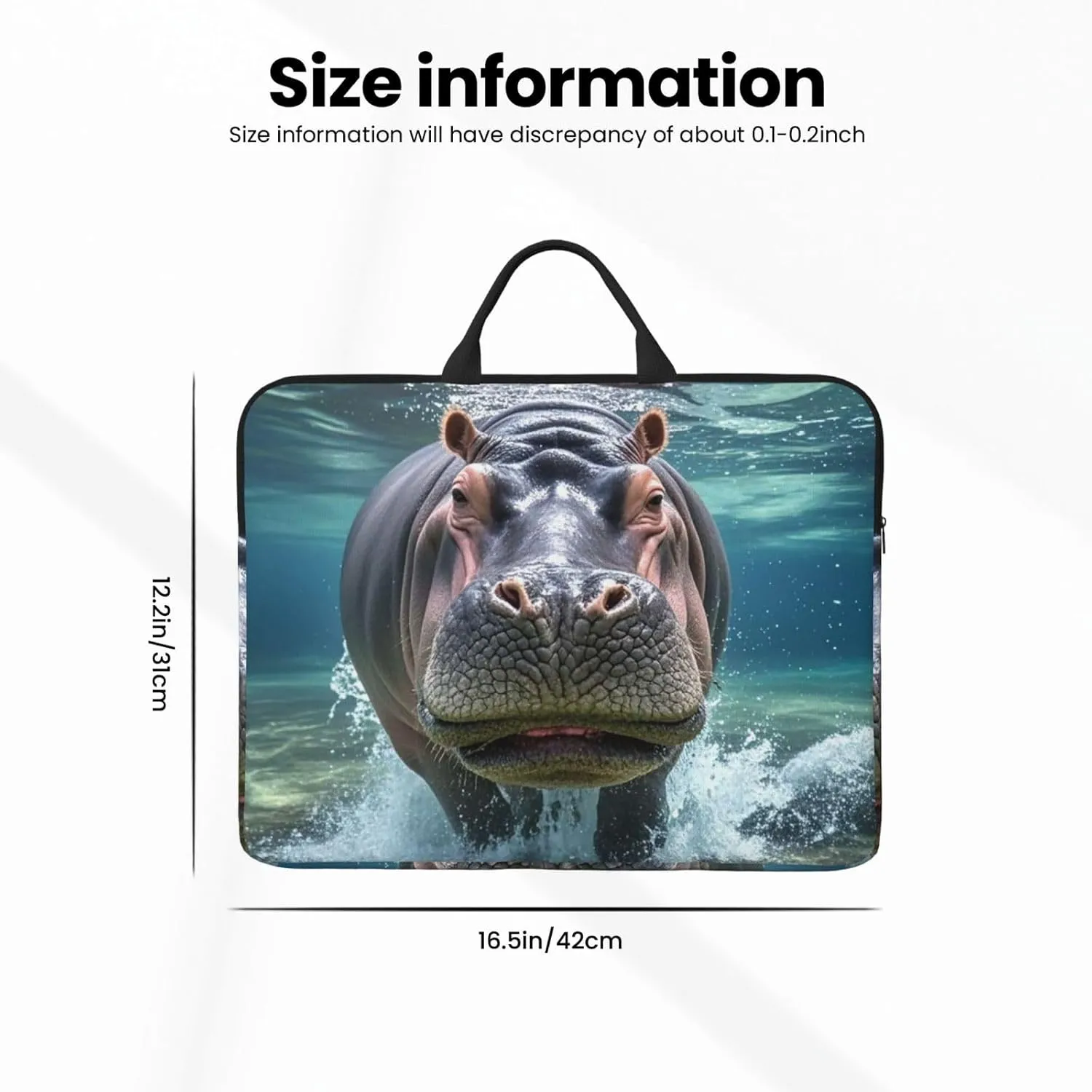 Laptop Sleeve Case One Size Shockproof Protective Notebook Case Diving Hippo Laptop Bag Traveling Computer Cover