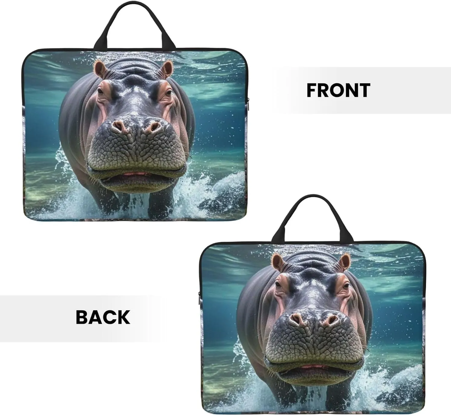 Laptop Sleeve Case One Size Shockproof Protective Notebook Case Diving Hippo Laptop Bag Traveling Computer Cover