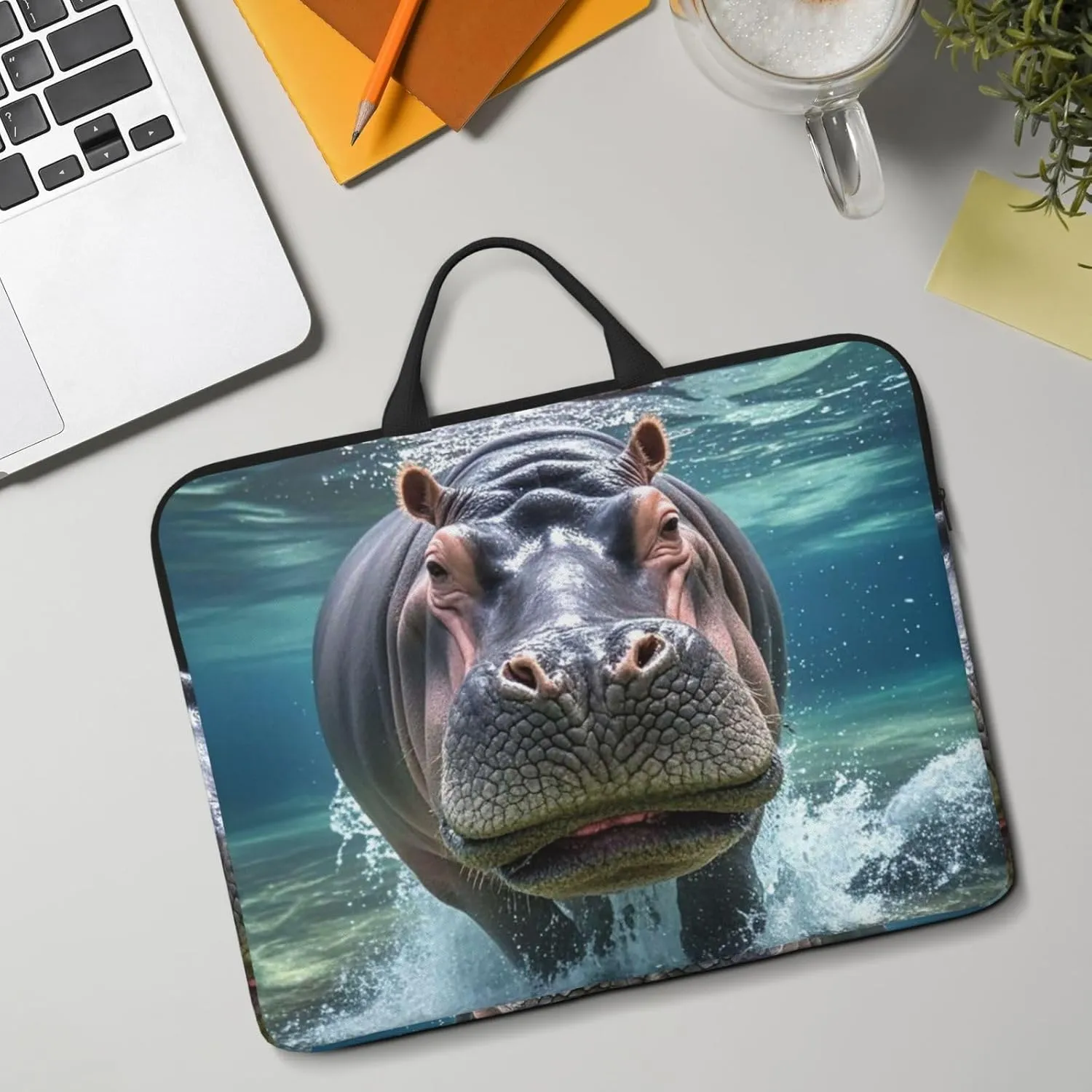Laptop Sleeve Case One Size Shockproof Protective Notebook Case Diving Hippo Laptop Bag Traveling Computer Cover