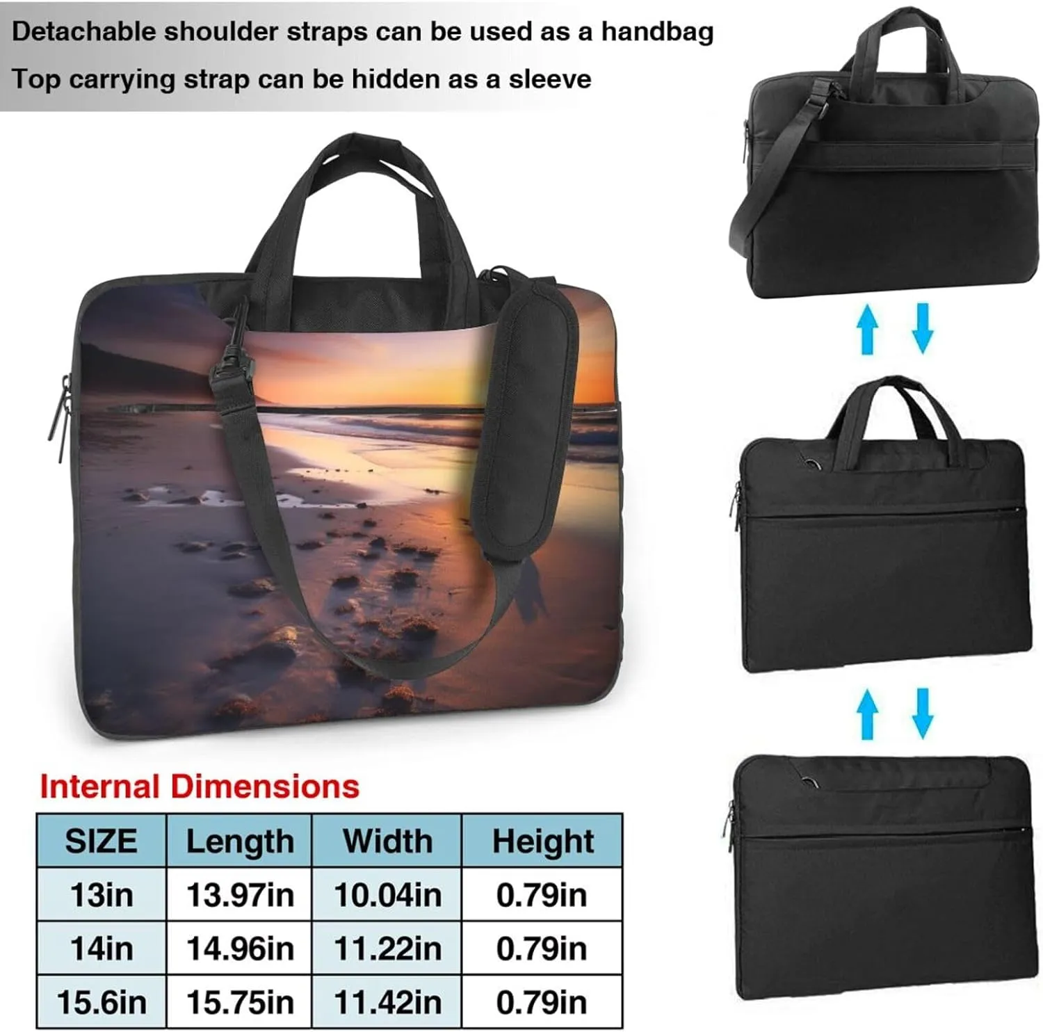 Laptop Tote Bag Men Women Sun Rise On The Beach Shoulder Laptop Sleeve Briefcase Messenger Computer Bag