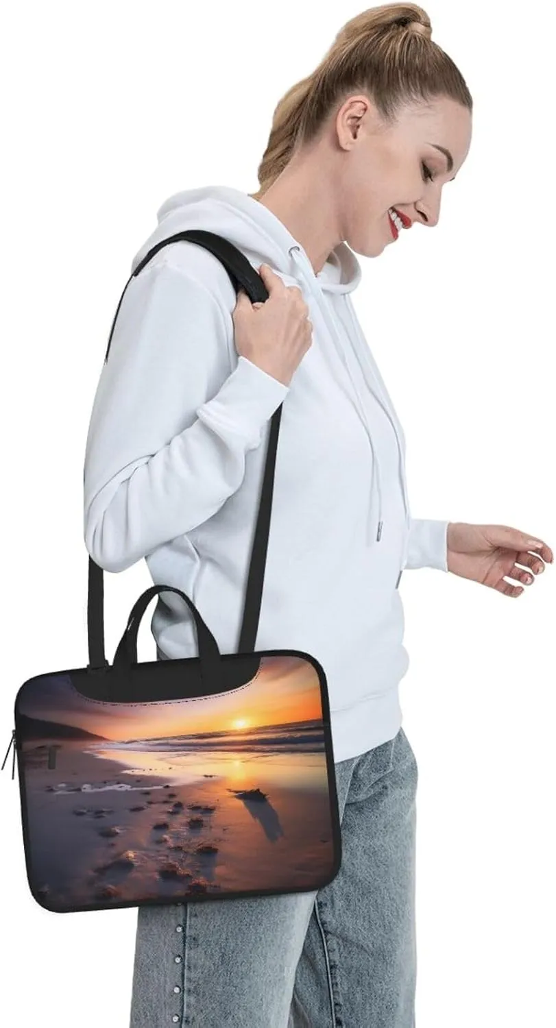 Laptop Tote Bag Men Women Sun Rise On The Beach Shoulder Laptop Sleeve Briefcase Messenger Computer Bag