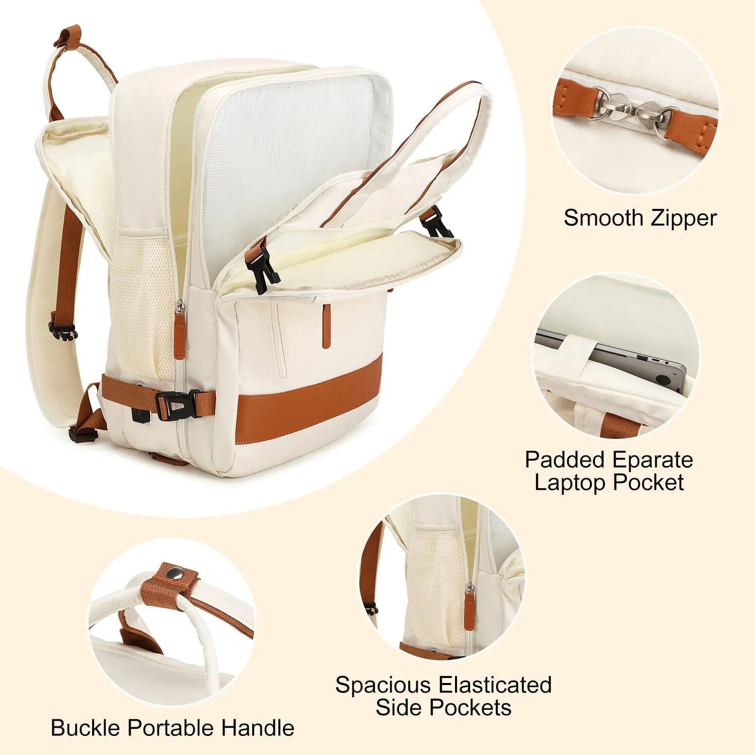 Large Travel Backpack for Women, 40L Carry On Backpack Airline Flight Approved with USB Charging Port Shoes Compartment, Personal Luggage Backpack Casual Daypack 15.6 Inch Laptop Backpack