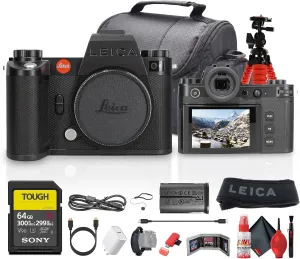 Leica SL3-S Mirrorless Digital Camera (LEISL3S)   64GB Memory Card   Camera Bag   Flexible Tripod   USB-C Cable   Cleaning Kit   USB-C Adapter   HDMI Cable   Hand Strap   Card Wallet   More