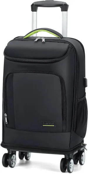 Lekebobor Rolling Backpack 17.3 inch Laptop Backpack with Wheels Waterproof Backpack with Wheels for Adults Women and Men,Business and Travel Commuter,Airline Approved Travel Backpack,Black
