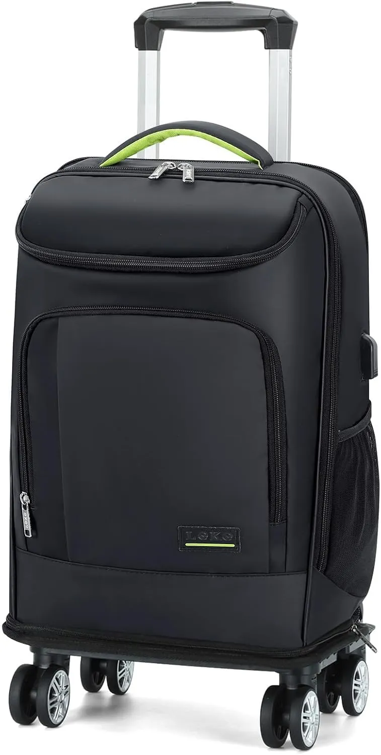 Lekebobor Rolling Backpack 17.3 inch Laptop Backpack with Wheels Waterproof Backpack with Wheels for Adults Women and Men,Business and Travel Commuter,Airline Approved Travel Backpack,Black