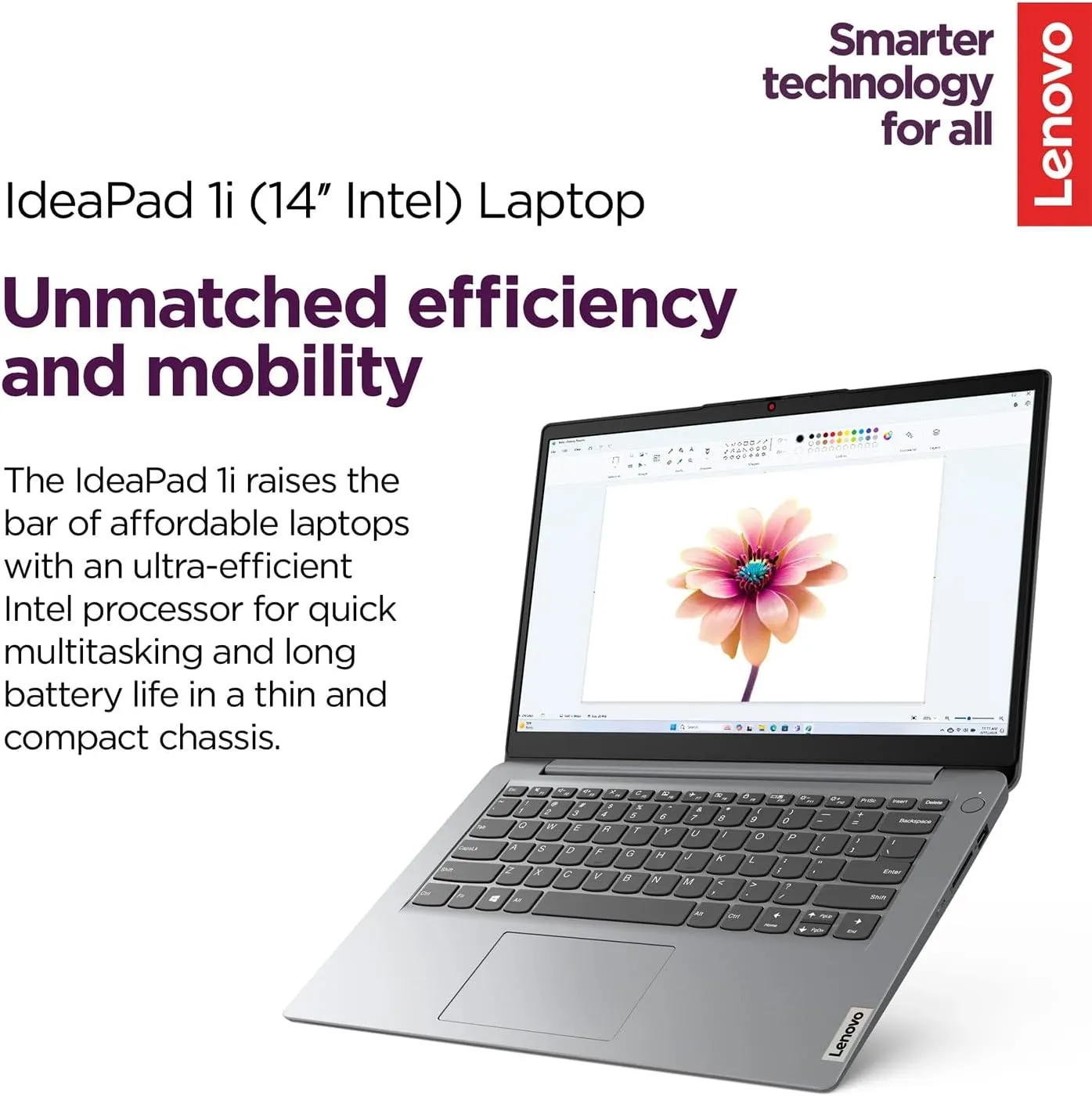 Lenovo IdeaPad 14” Laptop • 20GB RAM • 2.1TB Total Storage (1.1TB Combined Onboard 1TB Cloud Storage) • Intel Celeron • Intel UHD Graphics • WiFi-6 • 11HR Battery • 1-Yr Microsoft 365 • Windows 11