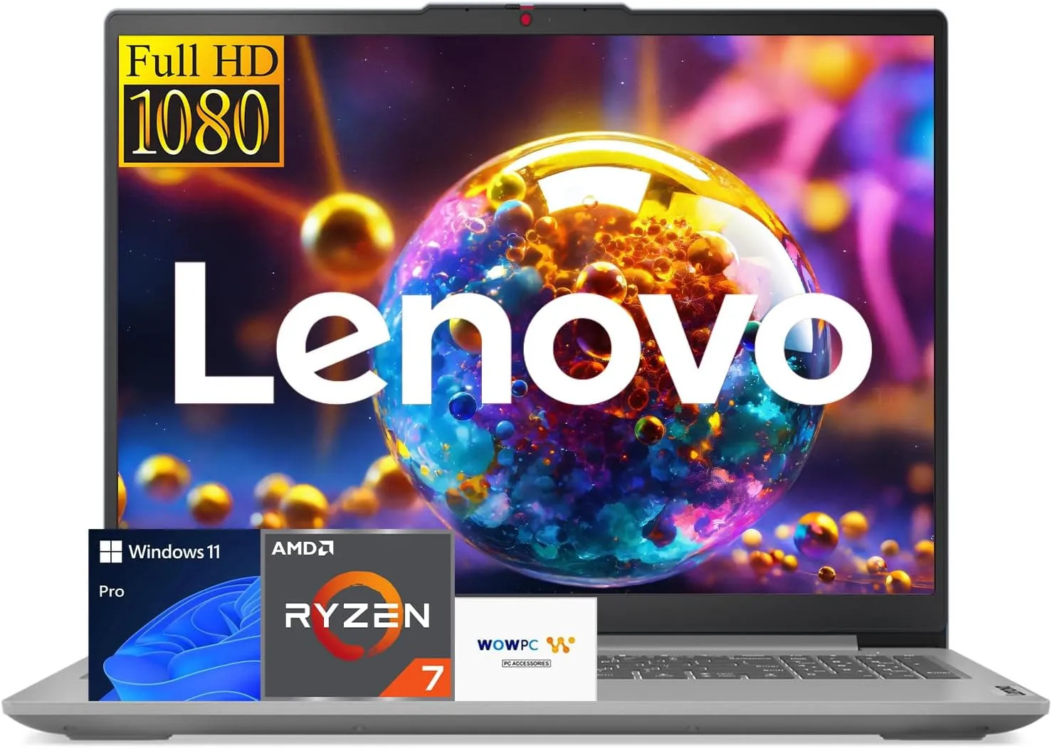 Lenovo IdeaPad Slim 3 Business Laptop, Ryzen 7 7730U Processor (Beats i7-1355U), 15.6" FHD LED Display, 16GB RAM, 1TB PCIe SSD, SD Card Reader, WiFi 6, Windows 11 Pro, WOWPC Recovery USB