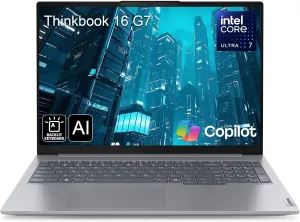 Lenovo ThinkBook 16 G7 16" FHD  Business Laptop Computer, Intel 16-Core Ultra 7 155H (Beat i7-13705H), Arc Graphics, 32GB DDR5 RAM, 1TB PCIe SSD, WiFi 6E, Backlit Keyboard, Windows 11 Pro, AZ-XUT