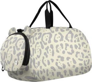 Leopard Fur Duffel Gym Bags with Shoes Compartment Lightweight Travel Duffel Bag for Travel, Sports, Fitness & Workout