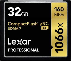Lexar Professional 1066x 32GB CompactFlash Card, Up to 160MB/s Read, for Professional Photographer, Videographer, Enthusiast (LCF32GCRBNA1066)