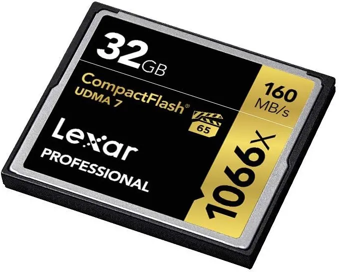 Lexar Professional 1066x 32GB CompactFlash Card, Up to 160MB/s Read, for Professional Photographer, Videographer, Enthusiast (LCF32GCRBNA1066)