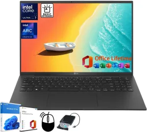 LG Gram-16 Touchscreen Laptop for Business - Office Lifetime - 16" WQXGA Touch Display - Intel Evo Ultra 7-155H - Intel ARC Graphics - 32 GB RAM   2 TB SSD - Light & Portable - Win 11 Pro - Backlit KB