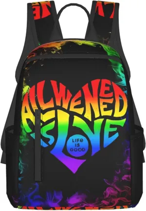 LGBT Rainbow All We Need Is Love Life is Soo Good Travel Laptop Backpack Casual Backpacks Double Shoulder Daypack Notebook Rucksack Work Bags Sports Bag for Hiking Camping Beach
