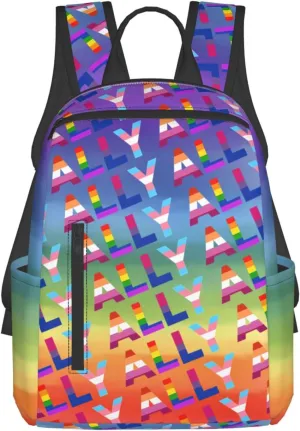 LGBT Rainbow Gay Pride Ally Travel Laptop Backpack Casual Backpacks Double Shoulder Daypack Notebook Rucksack Work Bags Sports Bag for Gym Hiking Camping Beach