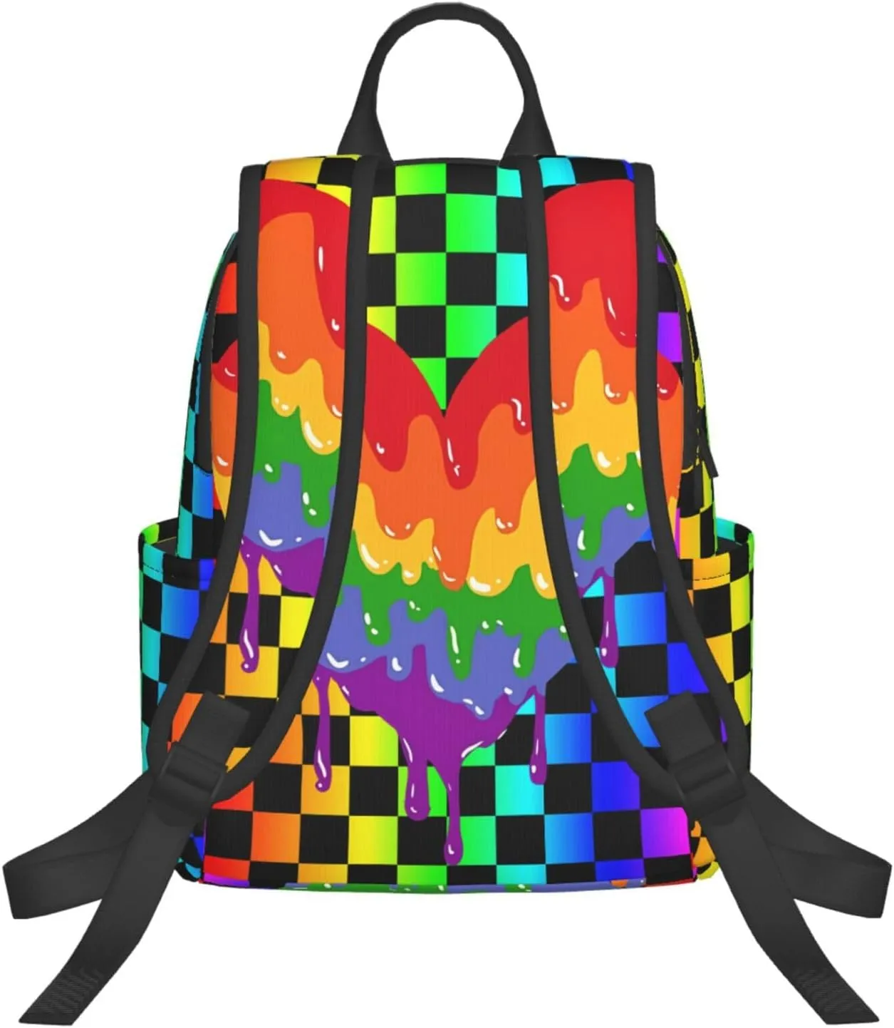LGBT Rainbow Gay Pride Graffiti Love Heart Travel Laptop Backpack Casual Backpacks Double Shoulder Daypack Notebook Rucksack Work Bags Sports Bag for Hiking Camping Beach