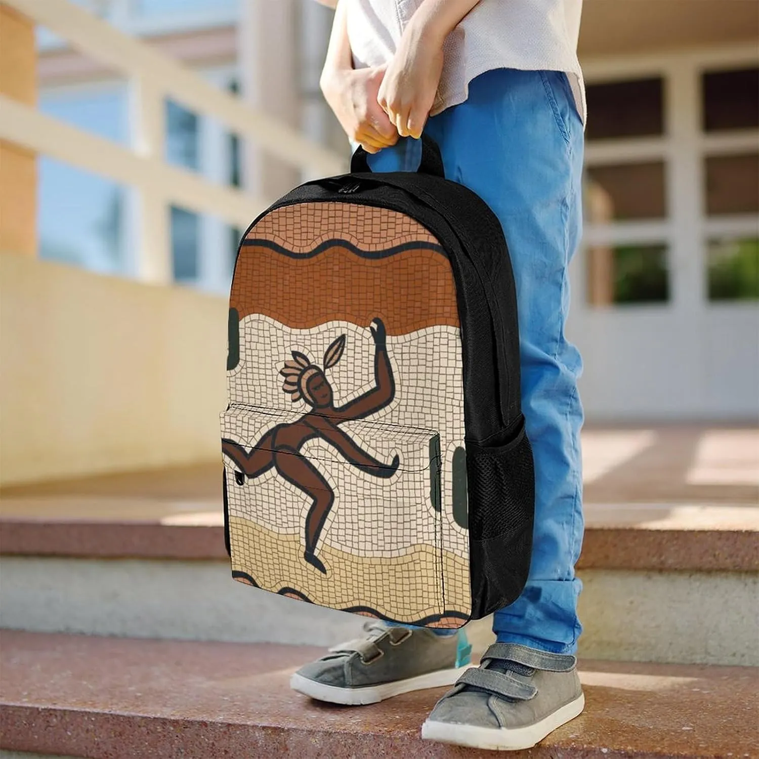 Lightweight Daypack for Camping Business Walking Cycling - Large Capacity Anti-Theft Multipurpose Bookbag, Kokopelli Southwest Desert Art Gym Outdoor Hiking Backpack