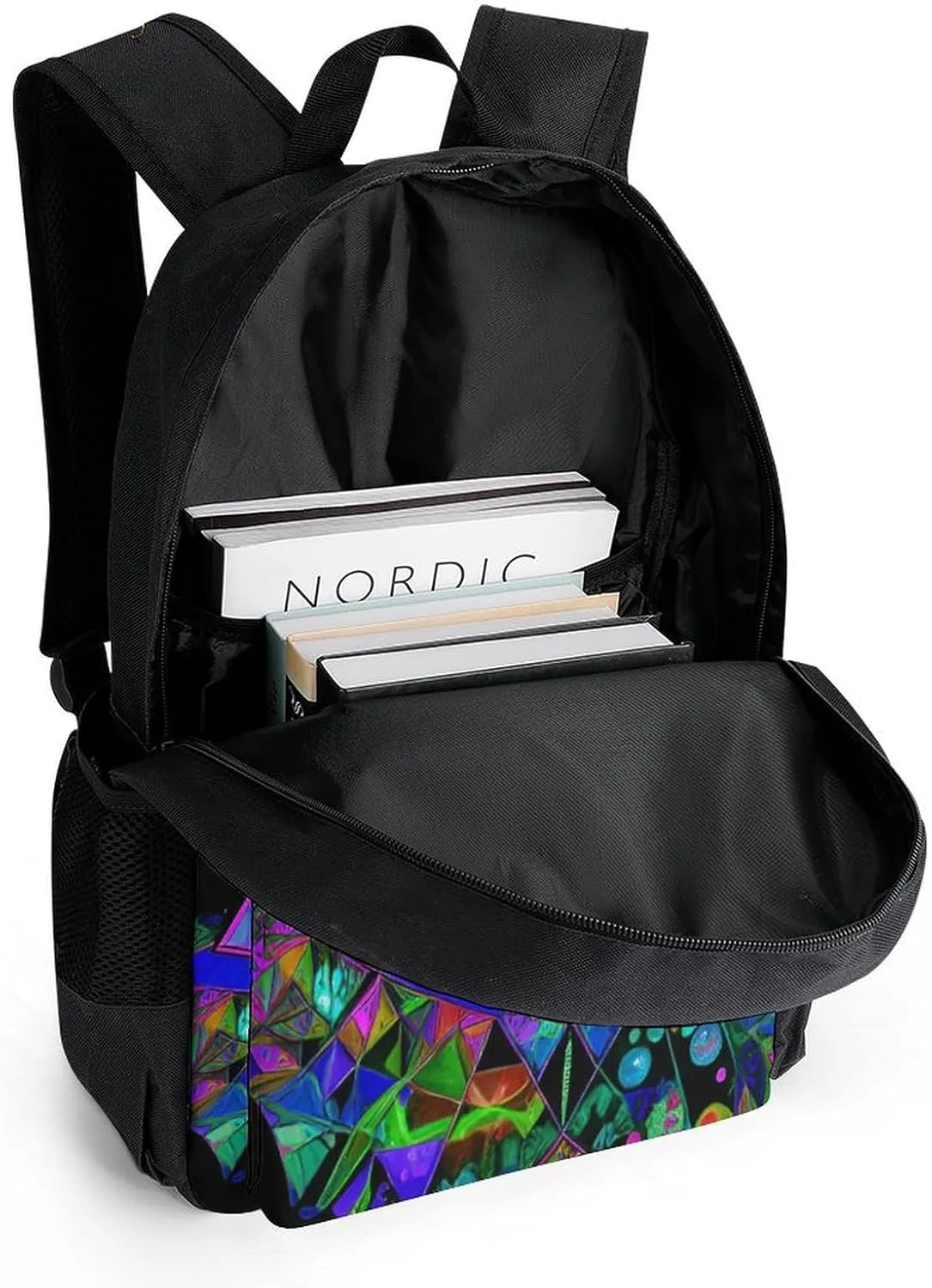 Lightweight Rucksacks for Climbing Outdoors Walking Cycling - Large Capacity Anti-Theft Multipurpose Carry On Bag, Psychedelic Pyramid Mushroom Planet Art Camping Outdoor Backpack