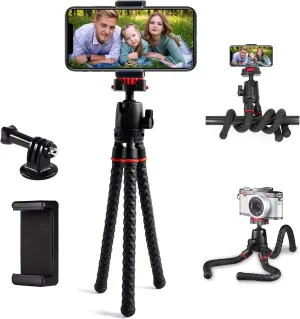 LINKCOOL 360 Rotation Flexible Octopus Tripod for iPhone/Smartphone/IPad/DSLR/Sports Action Camera, with Bluetooth Wireless Remote Shutter