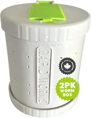 Live Bait Worm Box – Pack of 2 | Dual-Side Opening with Pivoting Access | Ventilated & Shock-Resistant | Belt Clip for Easy Carry | Compact Fishing Container for Worms & Nightcrawlers