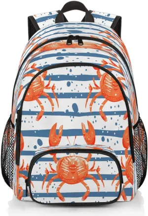 Lobsters Crab Laptop Backpack for Women Men, 18.3 Inch Large Computer Backpacks Fashion Teacher Nurse Bag Casual Daypack for Work Travel